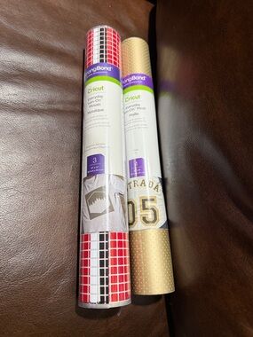Cricut Red, Black & White Mosaic & Gold Dotted Everyday Iron-On Rolls